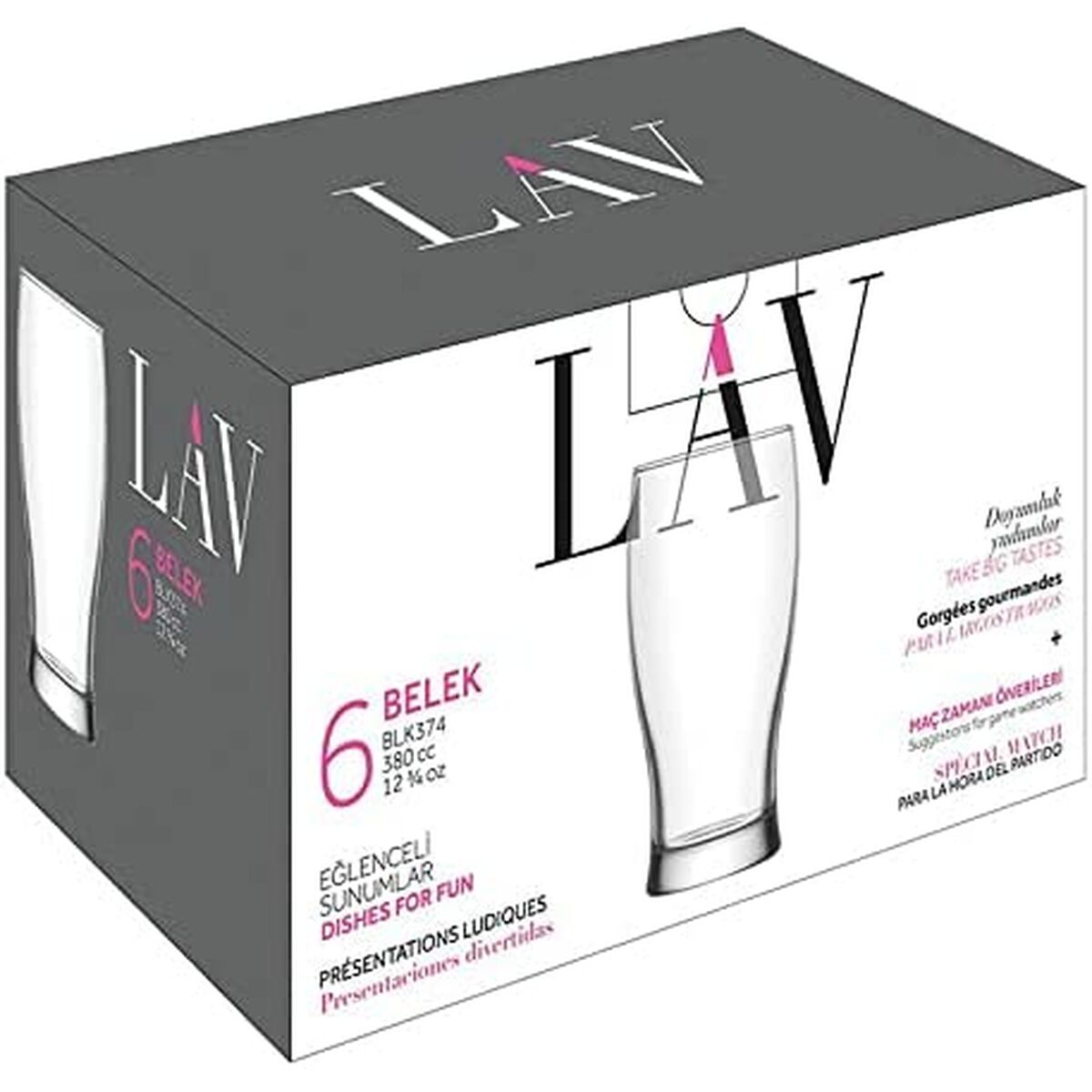 Ölglas LAV Belek Glas Transparent 6 antal (375 cc) - 2