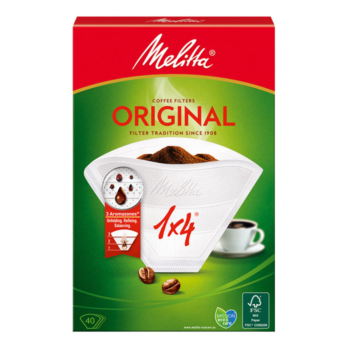 Disposable coffee filters Melitta Original 4 Csészék 40 antal
