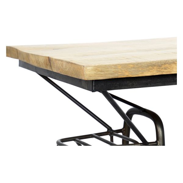 Flaskställ DKD Home Decor MB-161865 Metall Gummi Mangoträ Svart Naturell 155 x 56,5 x 96,5 cm - 7
