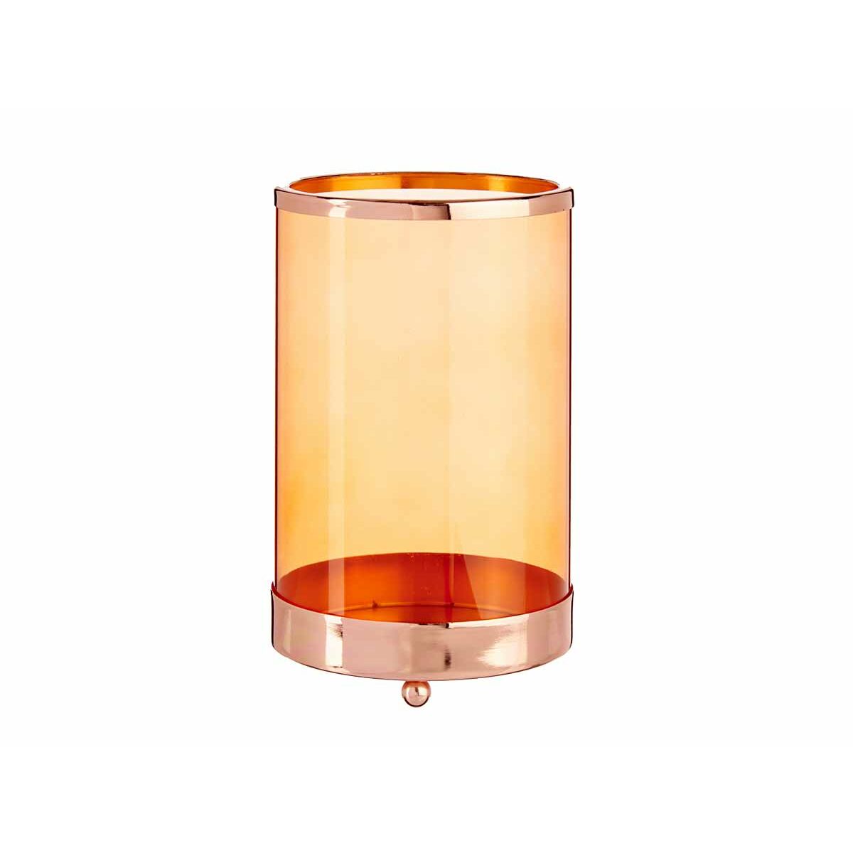 Ljusstakar Koppar Ambra Cylinder 12,2 x 19,5 x 12,2 cm Metall Glas - 3