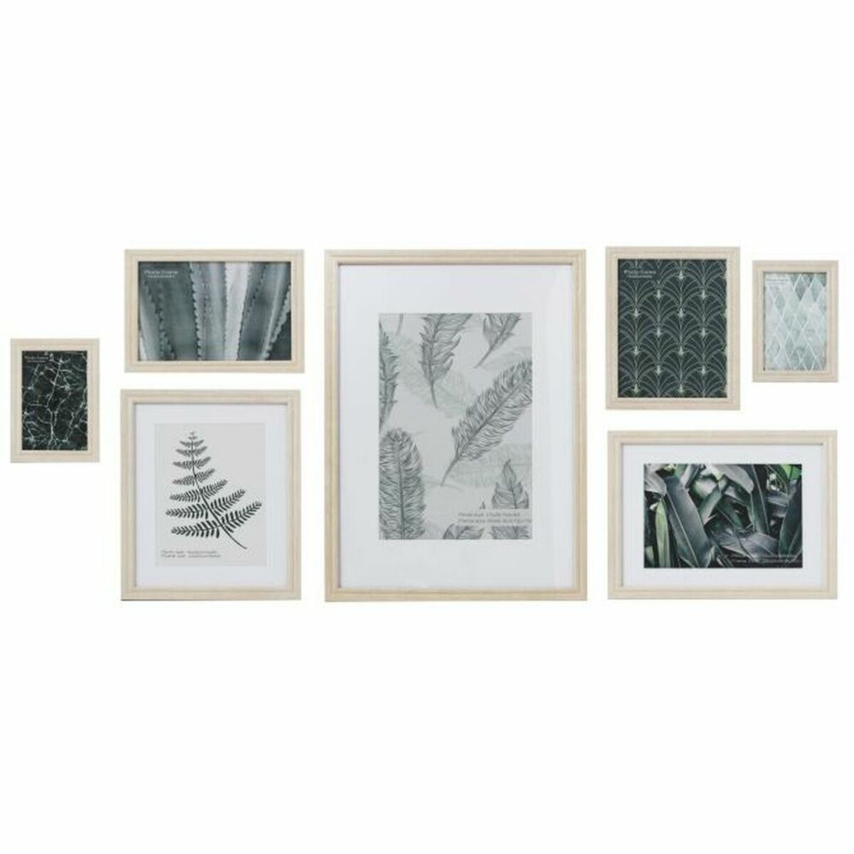 Fotoram DKD Home Decor 48 x 6 x 34 cm Glas Naturell Papper Tropiskt Trä MDF - 4