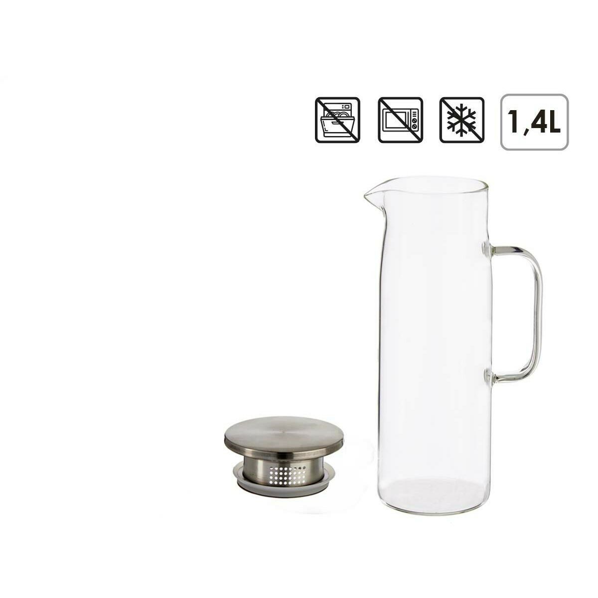 Kanna Med lock 1,2 L Transparent Borosilikatglas (9,2 x 25,5 x 14 cm) - 7