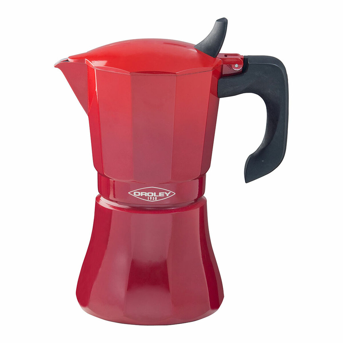 Italiensk Kaffepanna Oroley Petra 6 Koppar Aluminium Röd