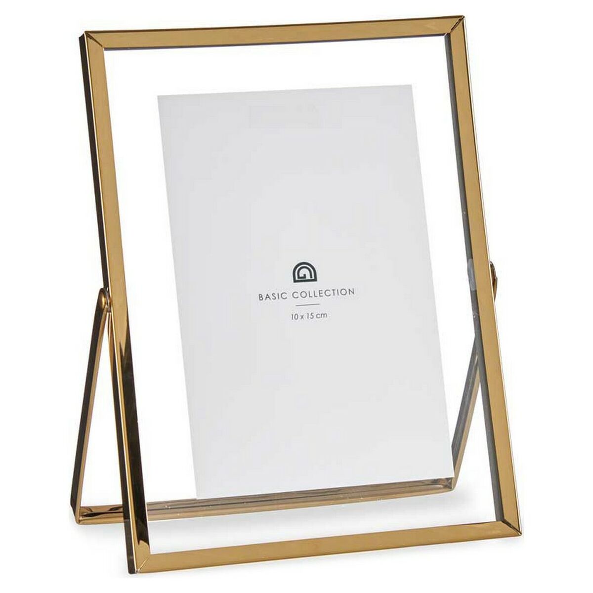 Fotoram Double Gyllene Metall Glas Plast 15,5 x 1 x 20,7 cm (10 x 15 cm) - 2