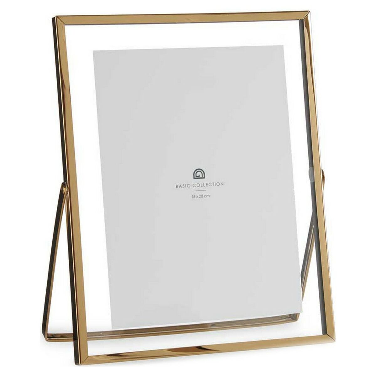 Fotoram Double Gyllene Metall Glas Plast 20,5 x 1 x 25,2 cm (15 x 20 cm) - 2