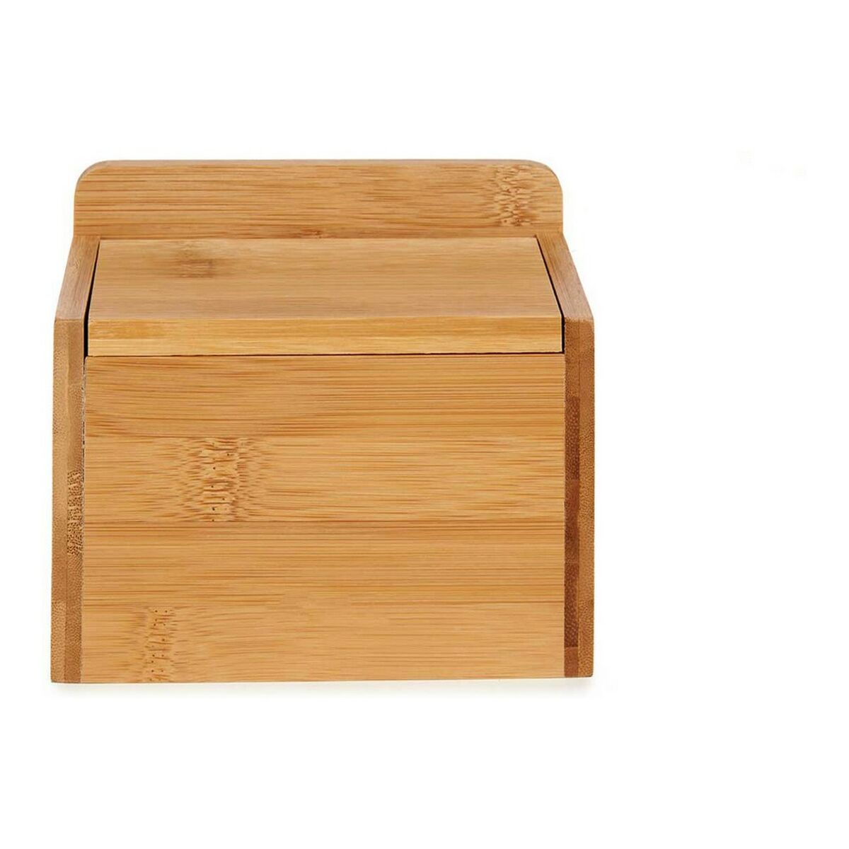 Saltkar med lock Brun Bambu (14 x 9 x 11,5 cm) - 4
