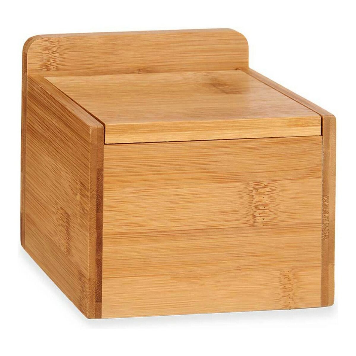 Saltkar med lock Brun Bambu (14 x 9 x 11,5 cm) - 3