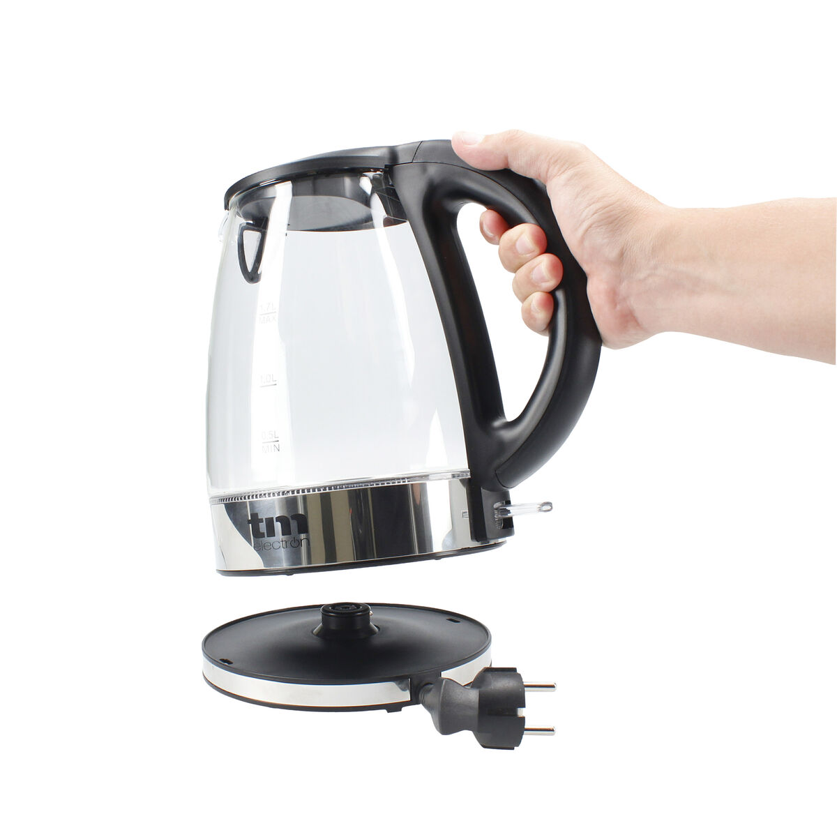 Vattenkokare TM Electron 1,7 L Glas Borosilikatglas - 3