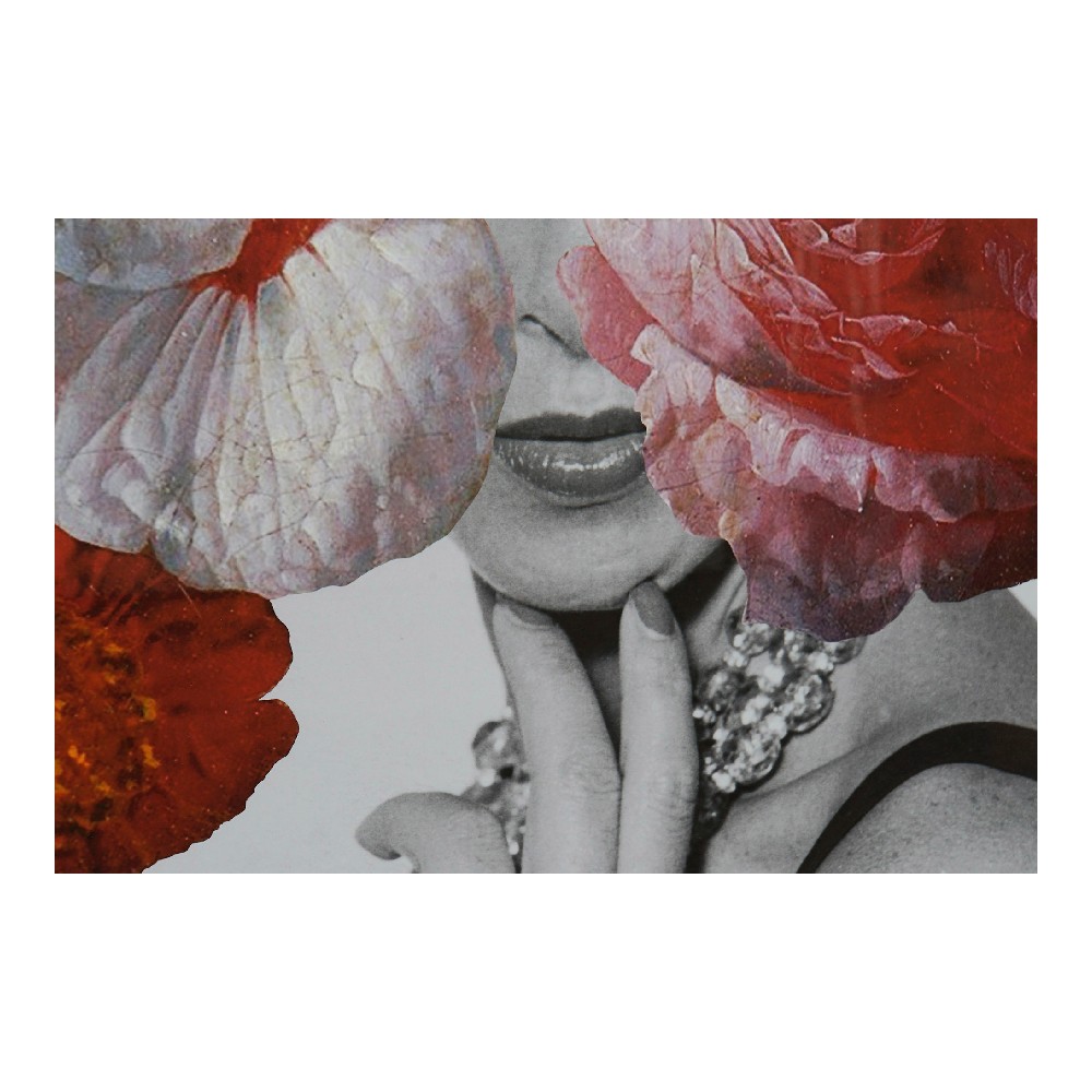 Tavla DKD Home Decor Woman Flower Kvinna Virágok (64 x 3 x 84 cm) - 3