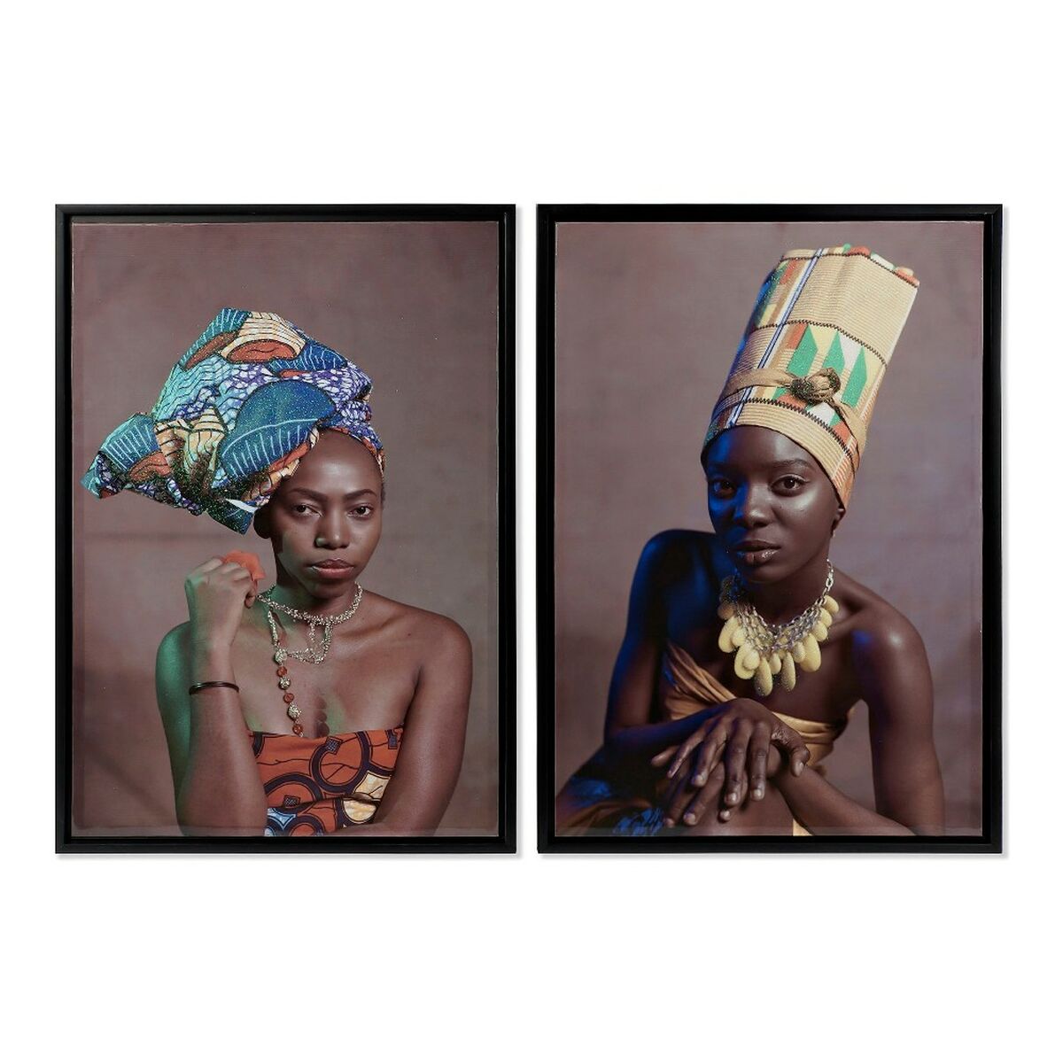 Tavla DKD Home Decor African Art 65 x 3,5 x 90 cm Kolonial Afrikanska Lackad (2 antal) - 6
