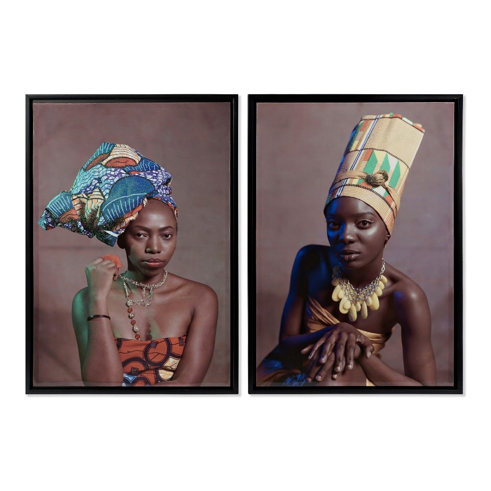Tavla DKD Home Decor African Art 65 x 3,5 x 90 cm Kolonial Afrikanska Lackad (2 antal) - 2