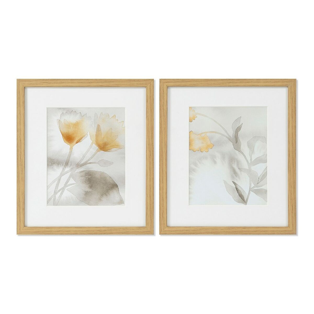 Tavla DKD Home Decor Drawed Leaf 33 x 3 x 38 cm Traditionell Löv av en växt (2 antal) - 4