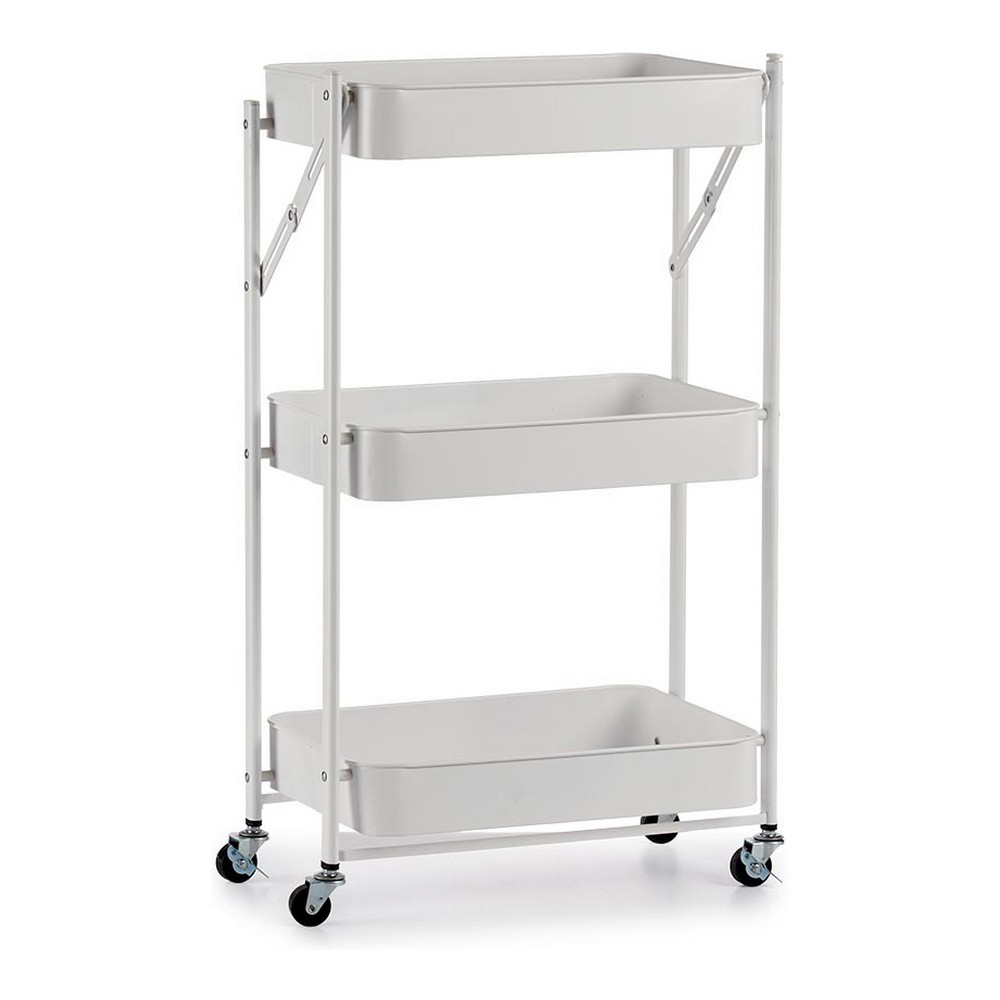 Grönsaksvagn Stål Vit Plast (29,5 x 78,5 x 45,5 cm)