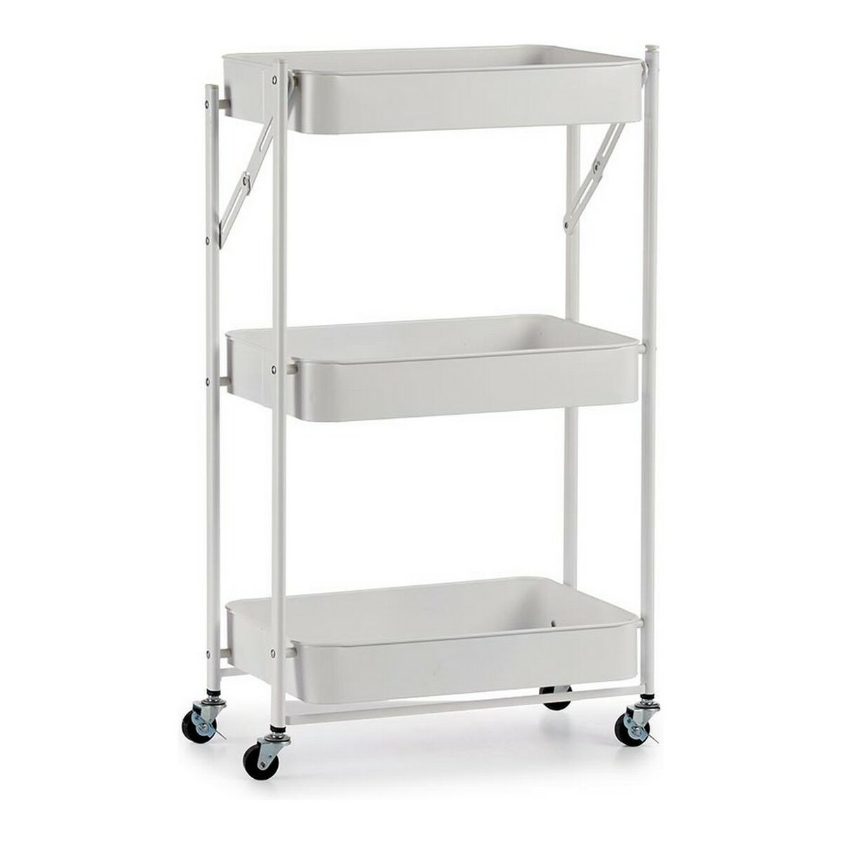 Grönsaksvagn Stål Vit Plast (29,5 x 78,5 x 45,5 cm) - 2