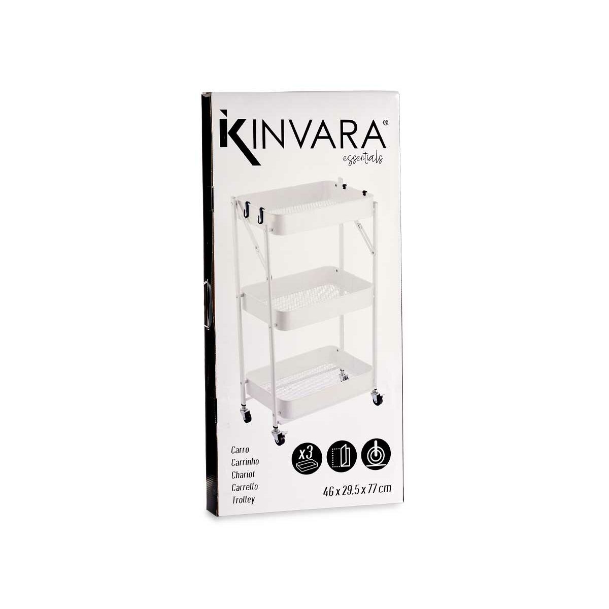 Grönsaksvagn Stål Vit Plast (29,5 x 78,5 x 45,5 cm) - 5