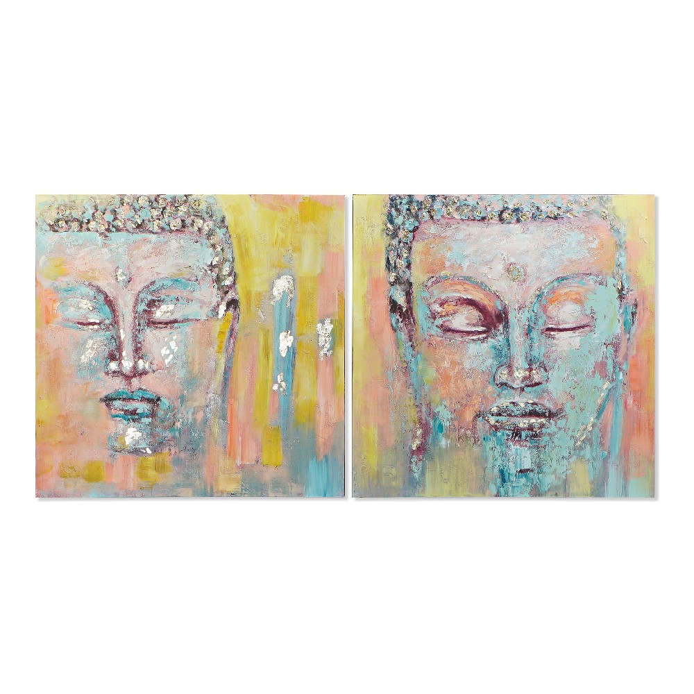 Tavla DKD Home Decor Buda 100 x 3,5 x 100 cm Buddha Orientalisk (2 antal) - 2