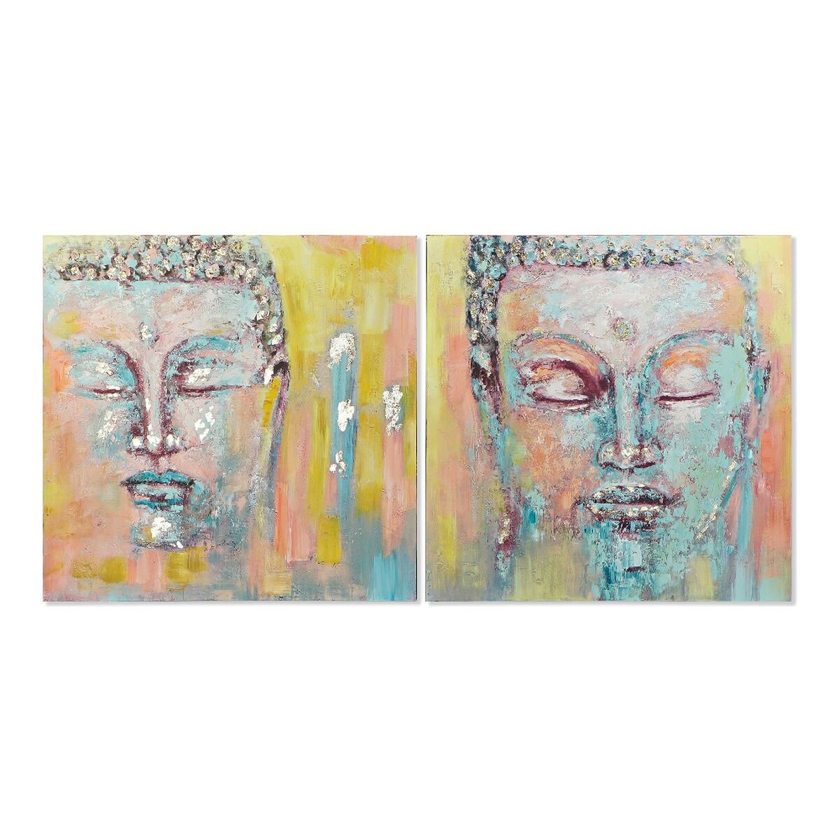 Tavla DKD Home Decor Buda 100 x 3,5 x 100 cm Buddha Orientalisk (2 antal) - 5