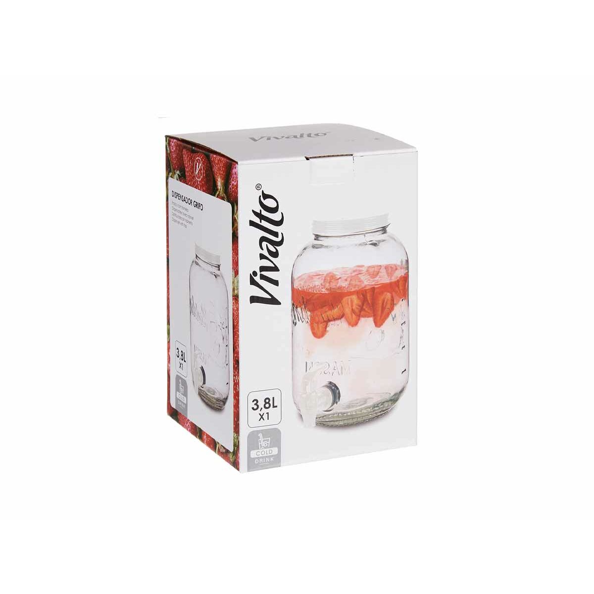 Kanna Transparent Kran Metall Plast Glas (3800 ml) - 7