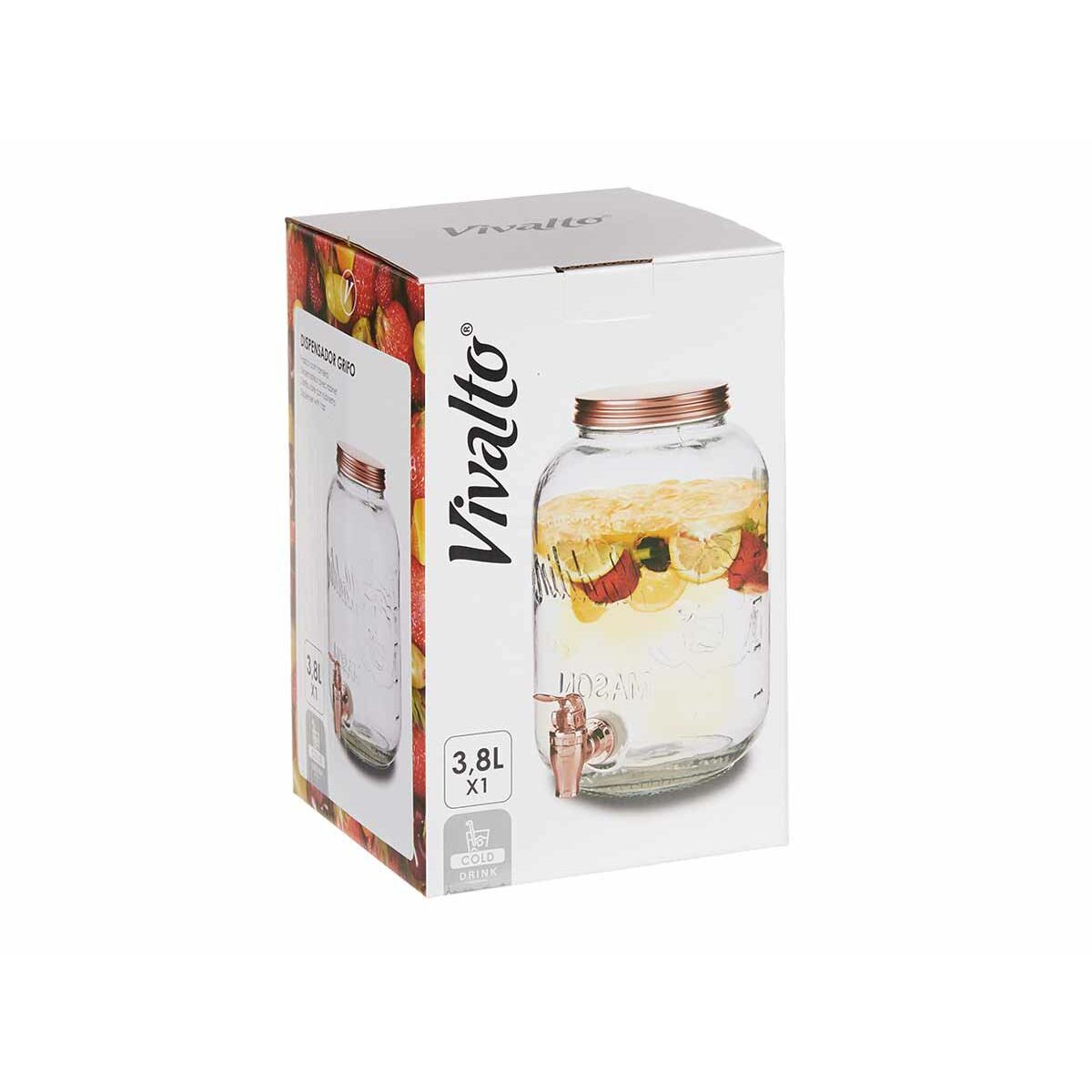 Kanna Transparent Kran Metall Plast Glas (3800 ml) - 7