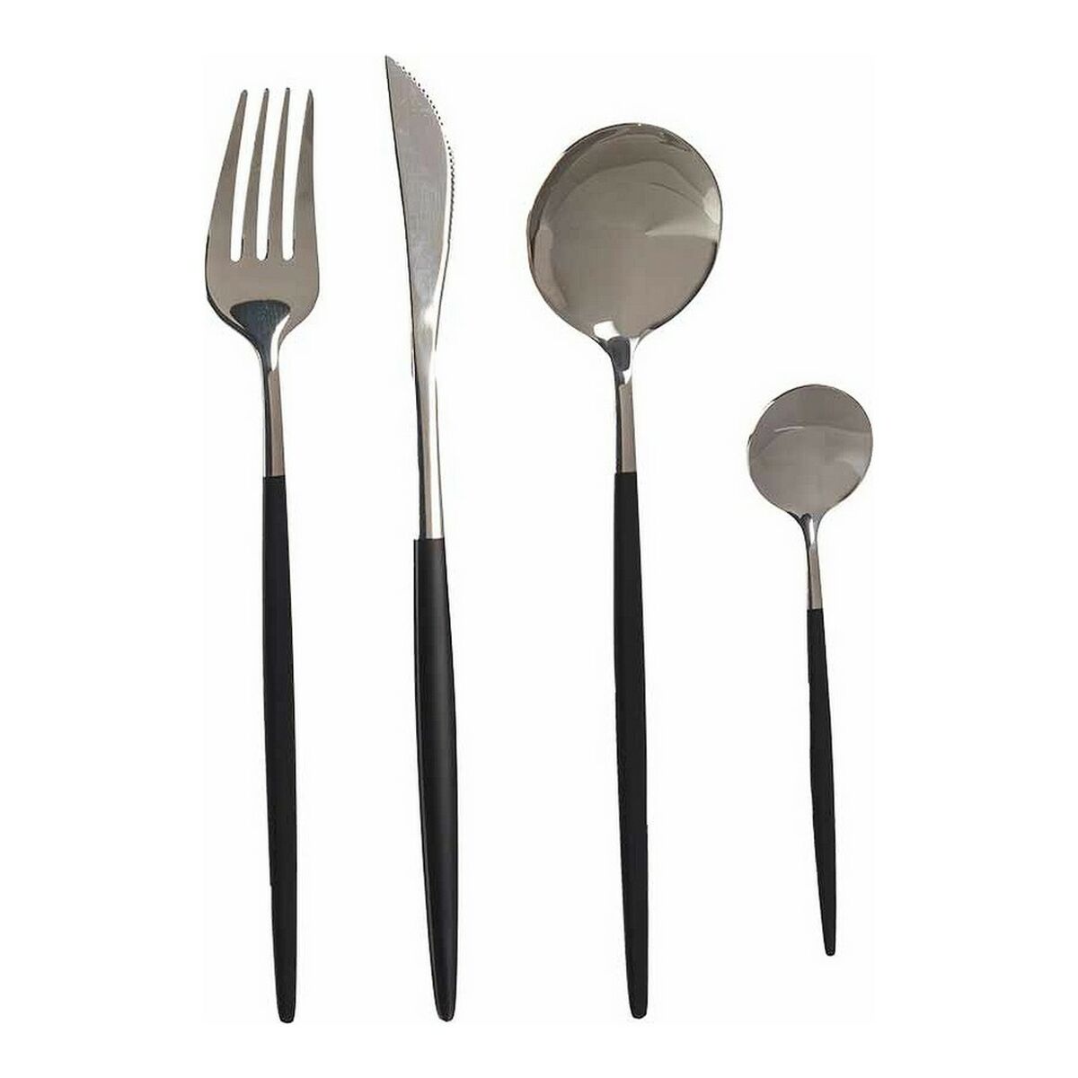 Bestickset Silvrig Svart Rostfritt stål (8 pcs) - 2