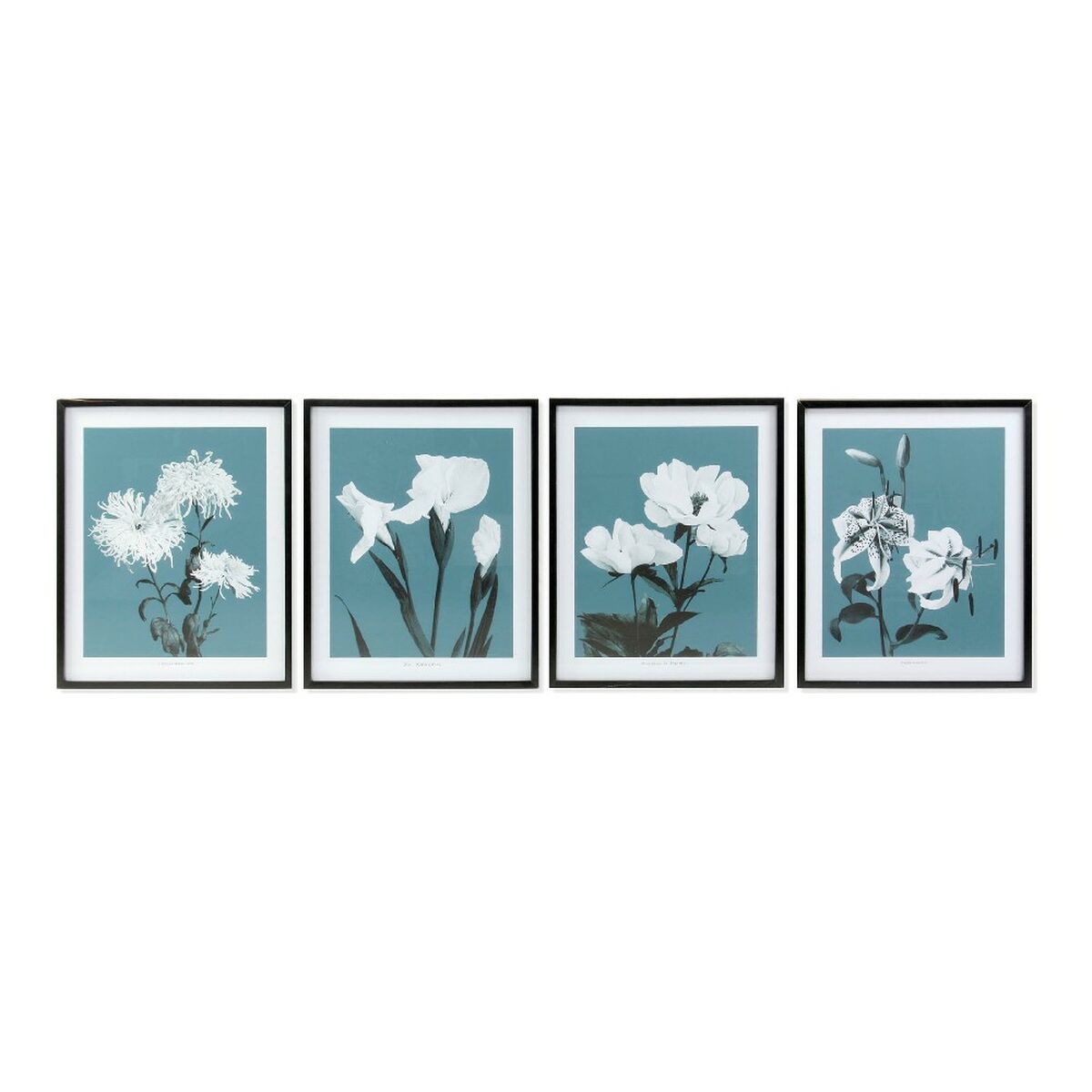 Tavla DKD Home Decor Flowers 55 x 2,5 x 70 cm Virágok Modern (4 Delar) - 4