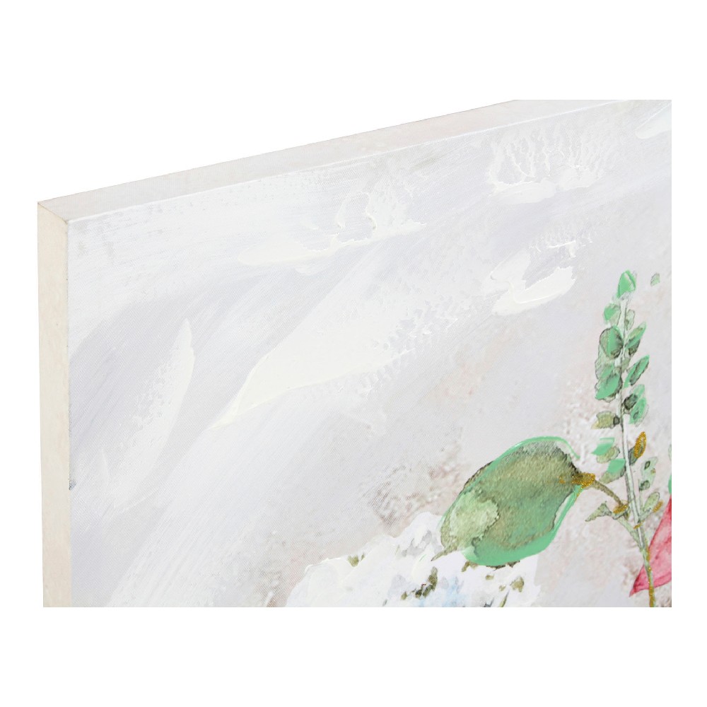 Tavla DKD Home Decor Flowers 100 x 3 x 100 cm Virágok Shabby Chic (2 antal) - 3