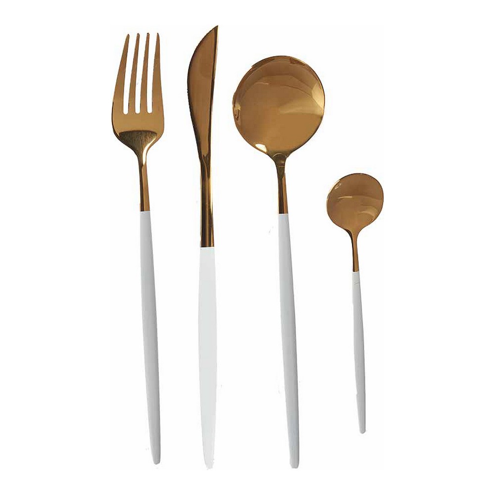 Bestickset Gyllene Vit Rostfritt stål (8 pcs)