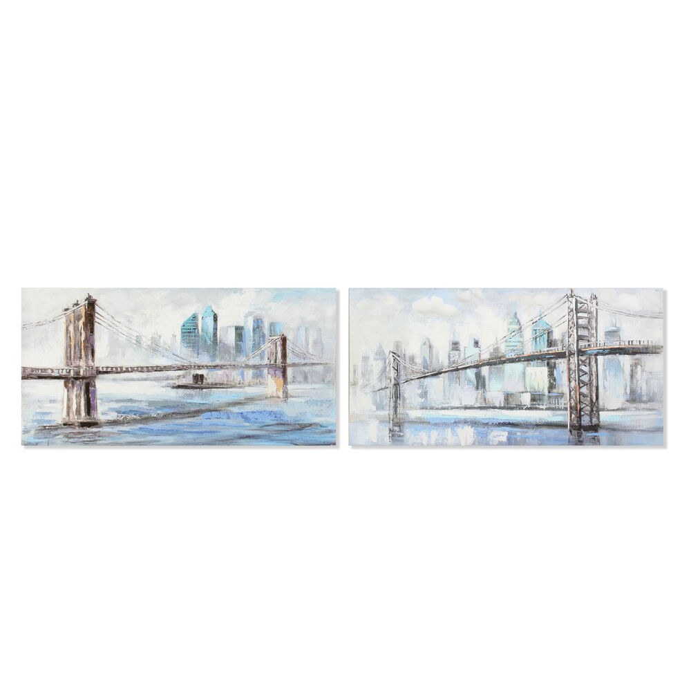 Tavla DKD Home Decor New York 120 x 3 x 60 cm Loft (2 antal) - 2