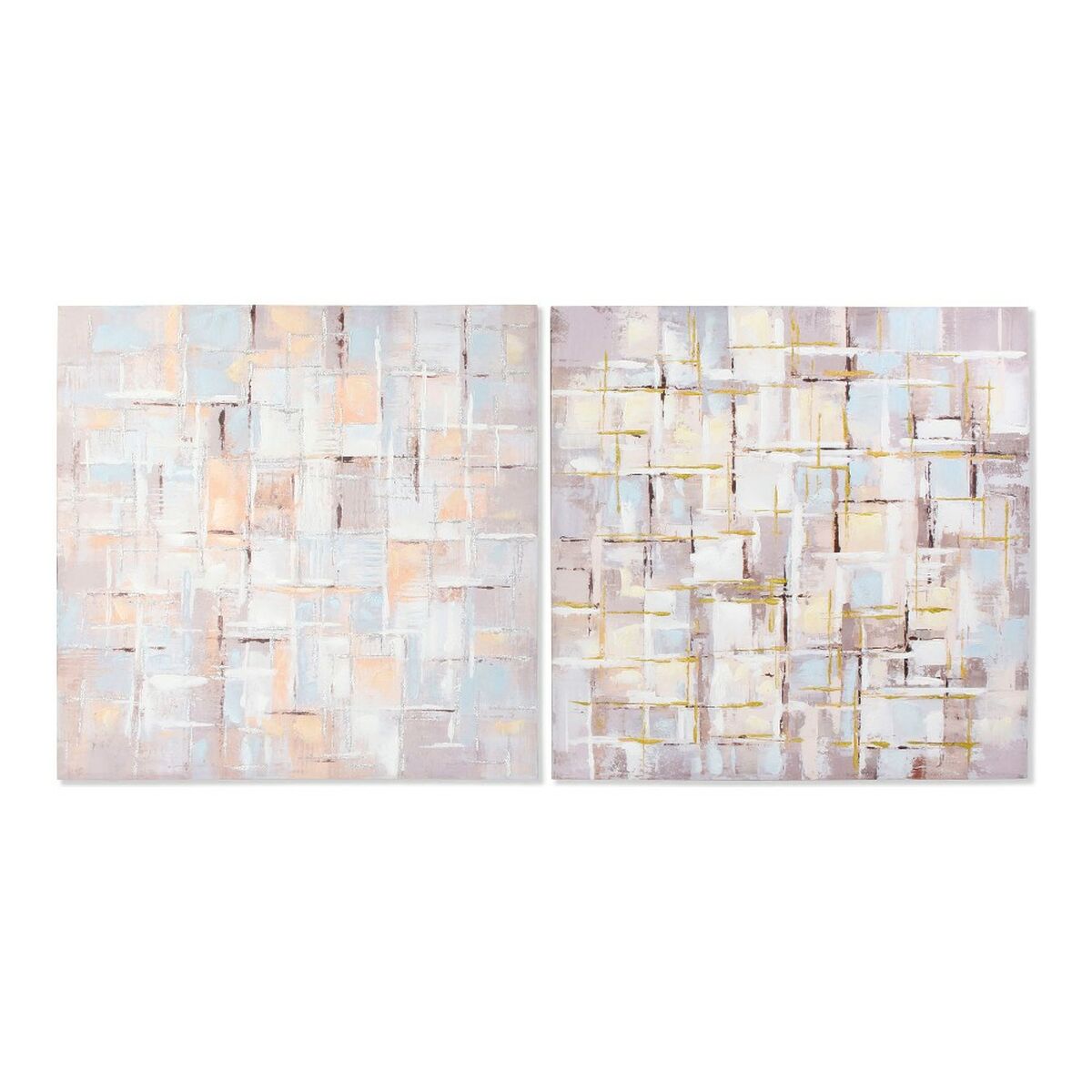 Tavla DKD Home Decor Squares Abstrakt 100 x 3 x 100 cm Modern (2 antal) - 4