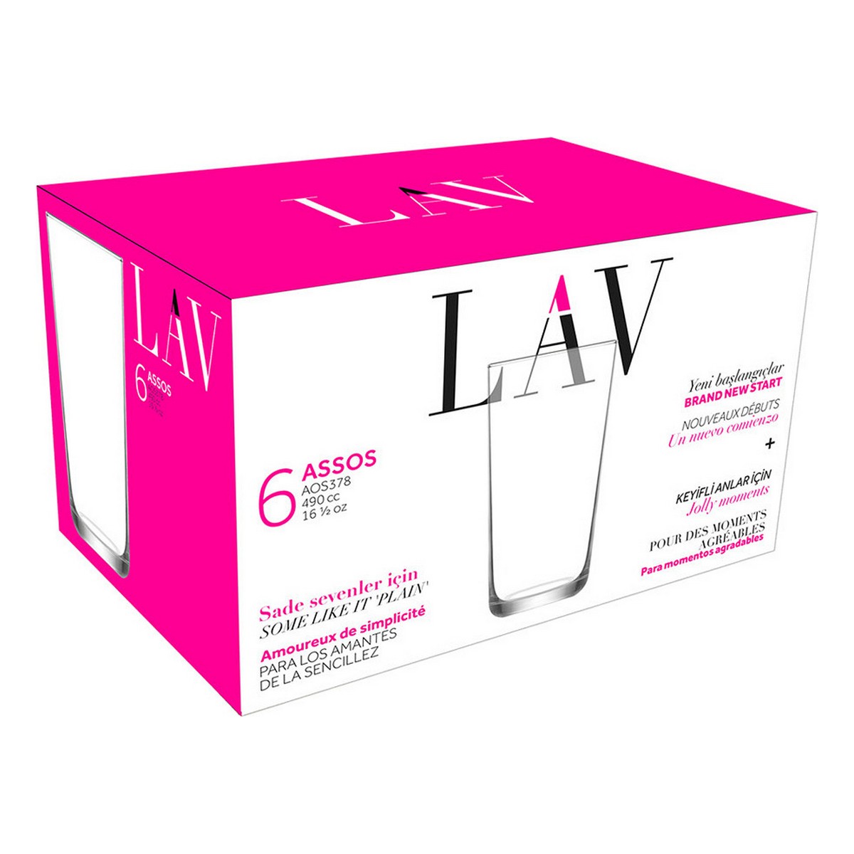 Glasset LAV Assos 6 Delar 490 ml