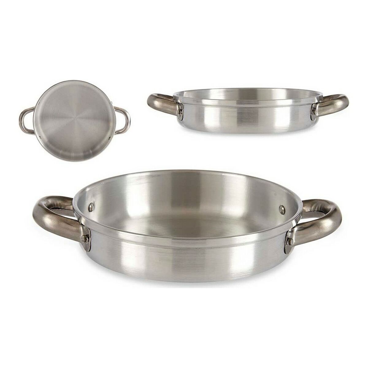Djup stekpanna med handtag Silvrig Aluminium (19 x 4,5 x 25,5 cm) - 4