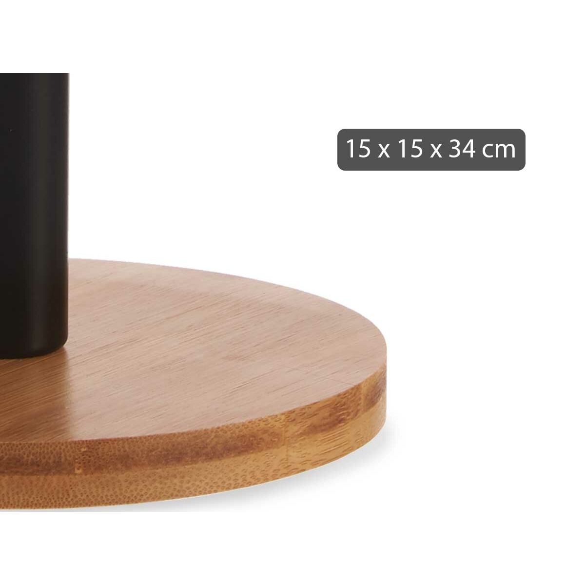 Köksrullehållare Svart Brun Metall Bambu (15 x 34 x 15 cm) - 4