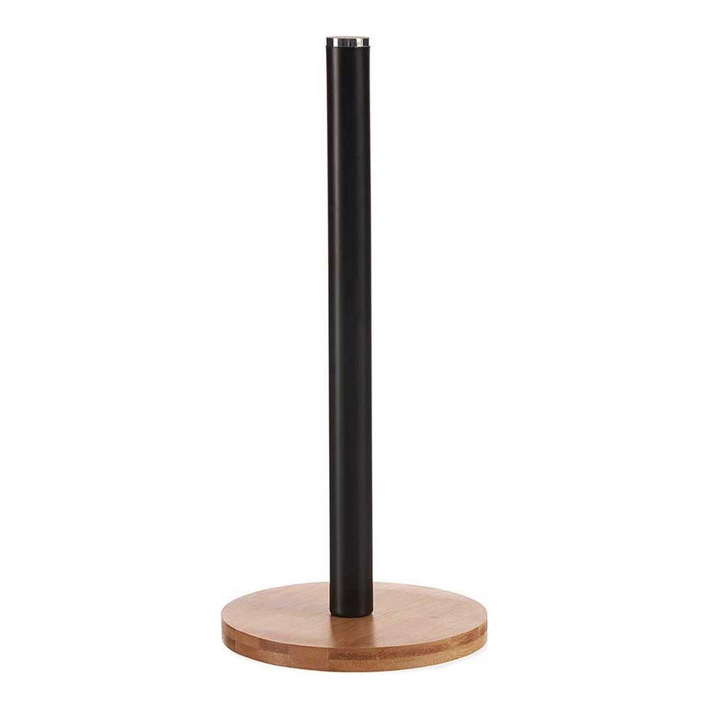 Köksrullehållare Svart Brun Metall Bambu (15 x 34 x 15 cm)