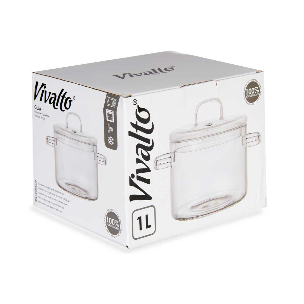 Gryta med lock Transparent Borosilikatglas (13,5 x 13,8 x 19 cm) - 7