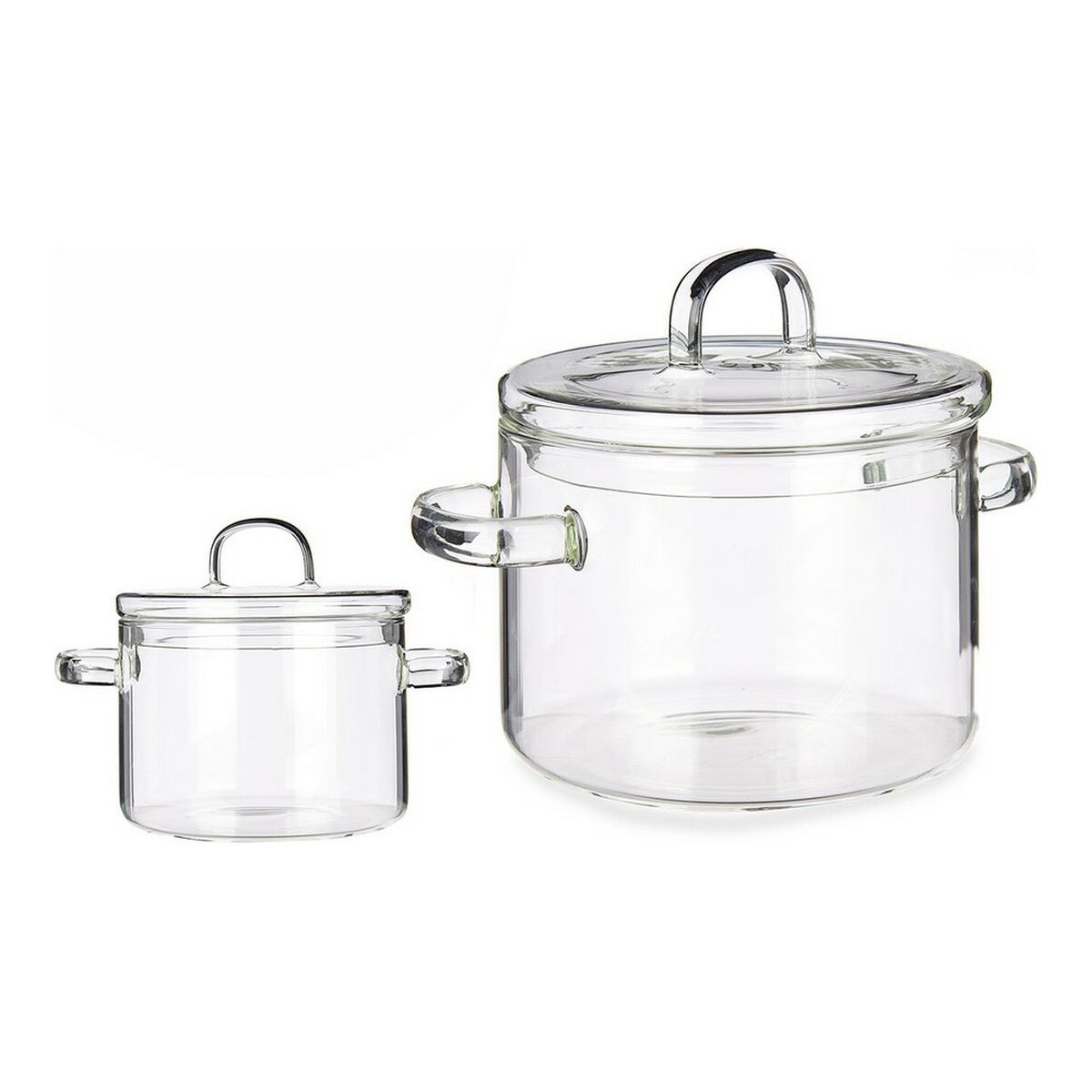 Gryta med lock Transparent Borosilikatglas (13,5 x 13,8 x 19 cm) - 4