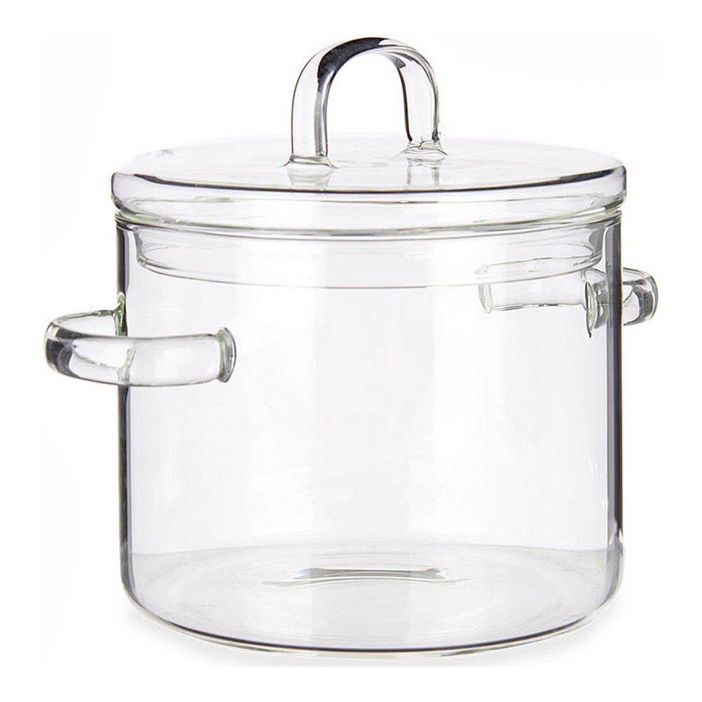 Gryta med lock Borosilikatglas Transparent (14,5 x 15,8 x 20 cm)