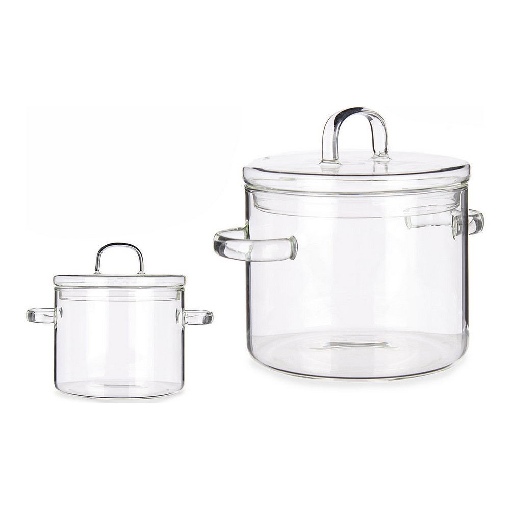 Gryta med lock Borosilikatglas Transparent (14,5 x 15,8 x 20 cm) - 2