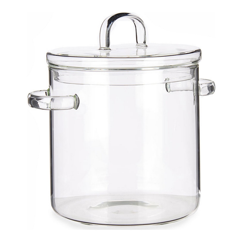 Gryta med lock Borosilikatglas Transparent (15,3 x 19,5 x 21 cm)
