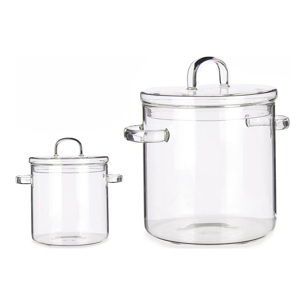 Gryta med lock Borosilikatglas Transparent (15,3 x 19,5 x 21 cm) - 2
