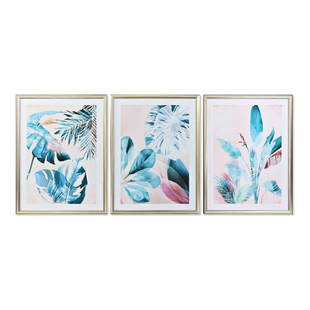 Tavla DKD Home Decor 60 x 4 x 80 cm Tropiskt (3 Delar) - 4