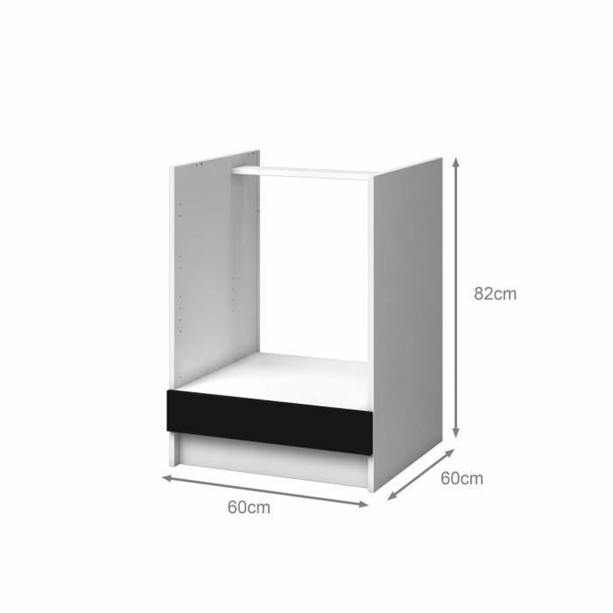 Ugnshus 60 x 60 x 82 cm Vit Svart matt - 2