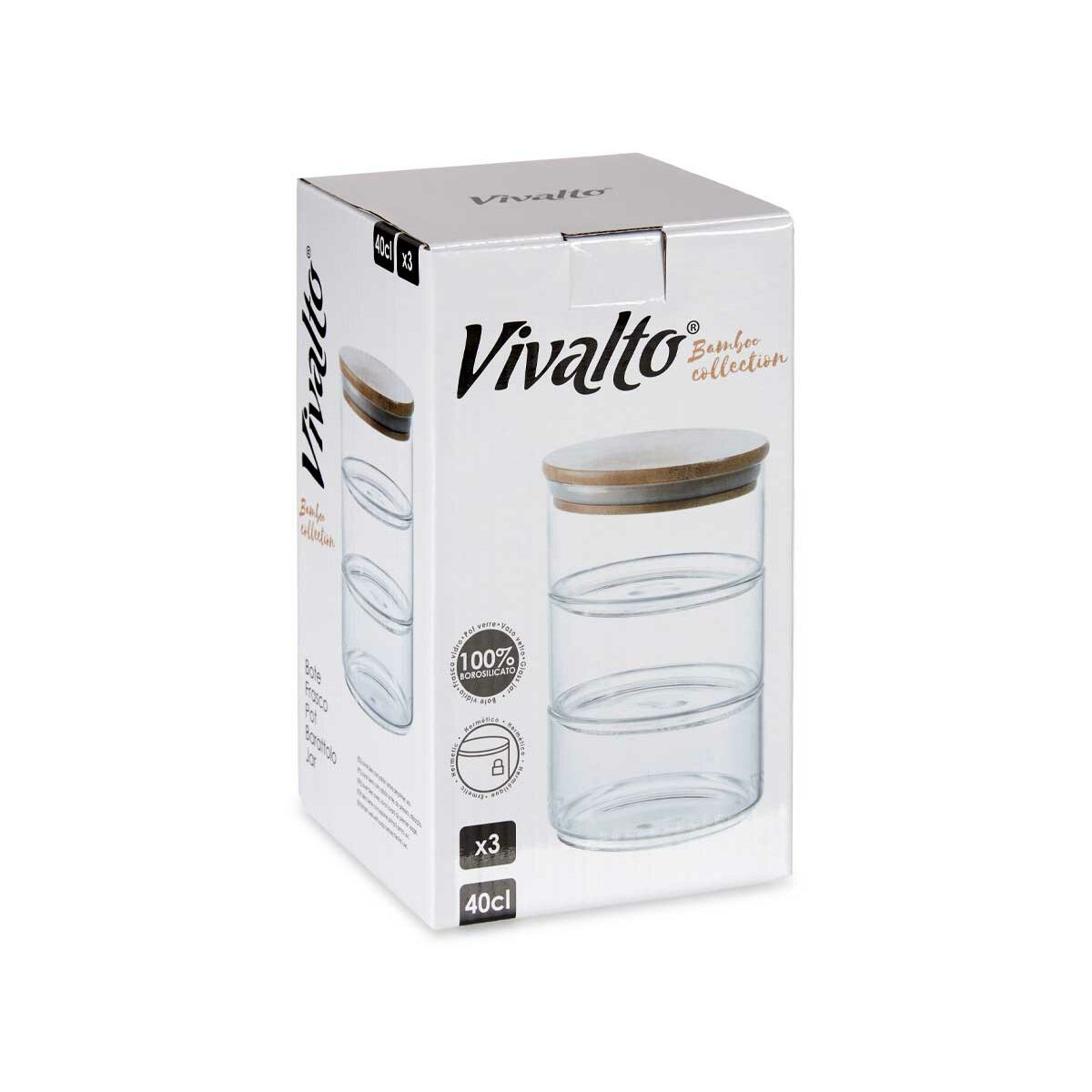 Burk Brun Transparent Bambu Borosilikatglas (1200 ml) - 8