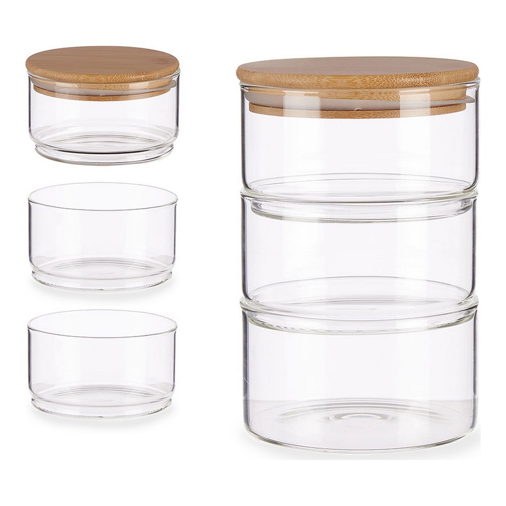 Burk Brun Transparent Bambu Borosilikatglas (1200 ml) - 2