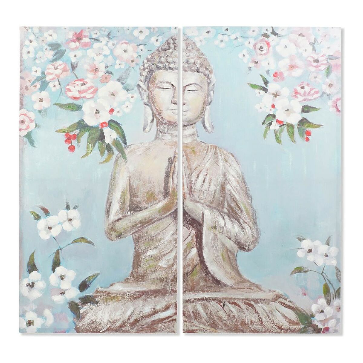 Tavla DKD Home Decor CU-181694 Kanvas Buddha Orientalisk (140 x 3 x 140 cm) (2 pcs) - 4