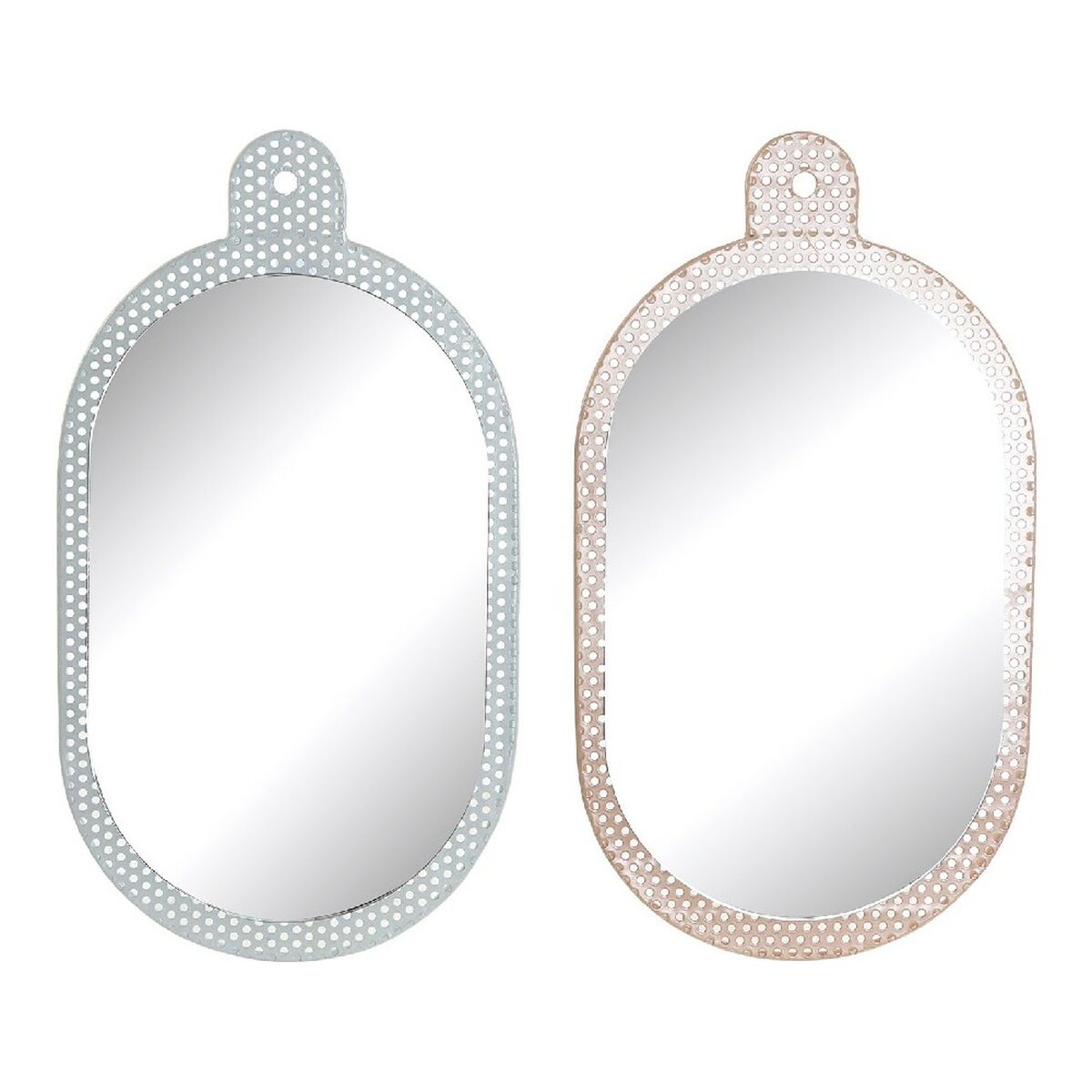 Väggspegel DKD Home Decor Vit Rosa Metall Glas 22 x 1,5 x 40 cm (2 antal) - 6