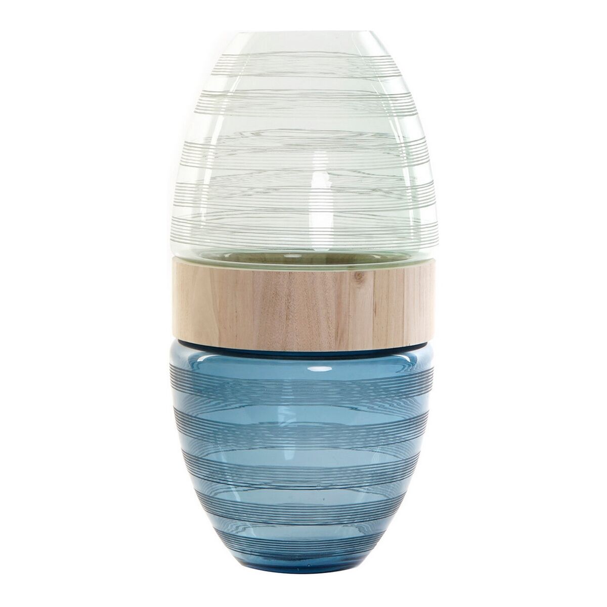 Vas DKD Home Decor Blå Mint Trä Glas Modern (21 x 21 x 43 cm) - 4