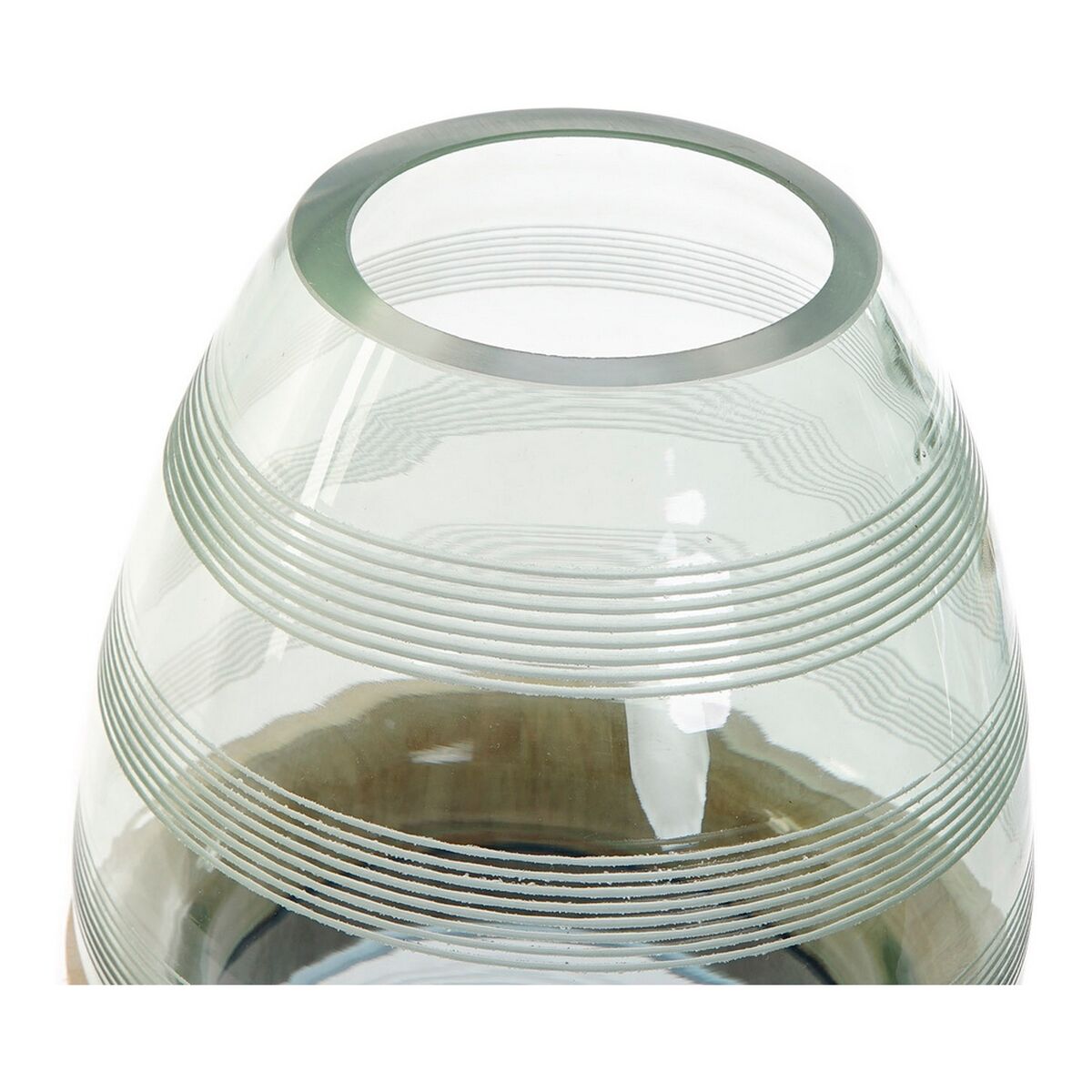 Vas DKD Home Decor Blå Mint Trä Glas Modern (18 x 18 x 36 cm) - 6