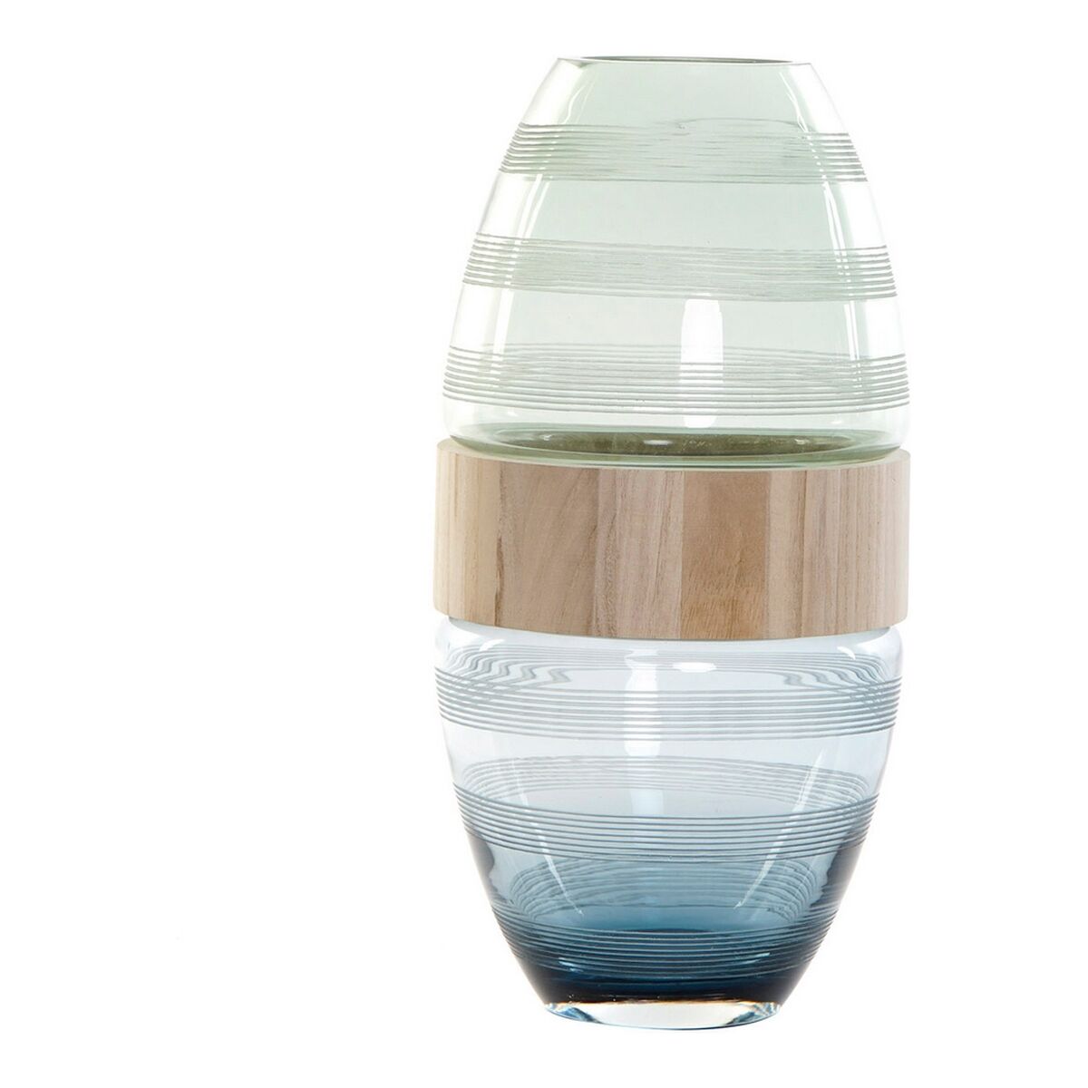 Vas DKD Home Decor Blå Mint Trä Glas Modern (18 x 18 x 36 cm) - 4