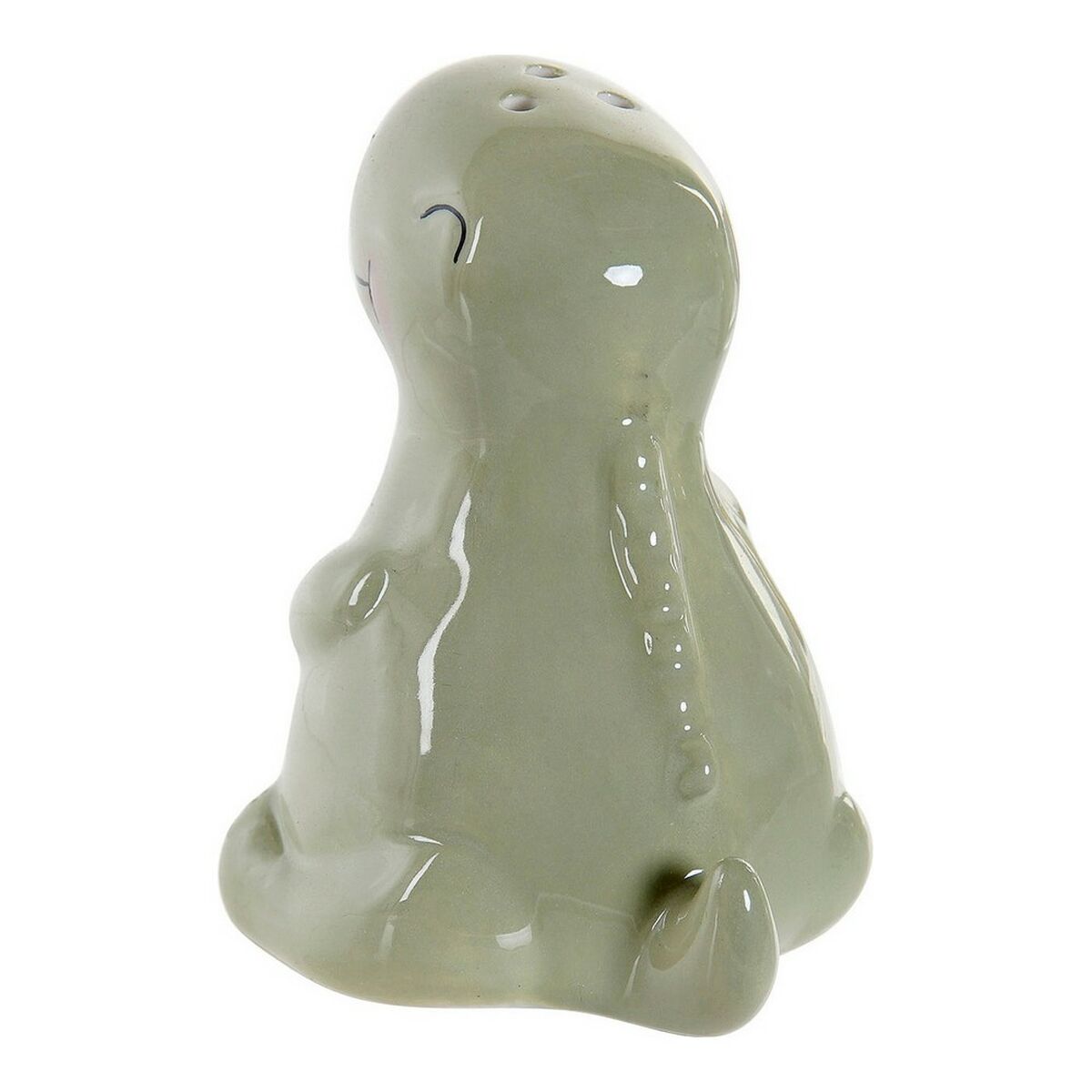 Saltkar med lock DKD Home Decor LC-173478 Dinosaurie Vit Grön Dolomite 6,6 x 7 x 7,7 cm (2 pcs) - 5