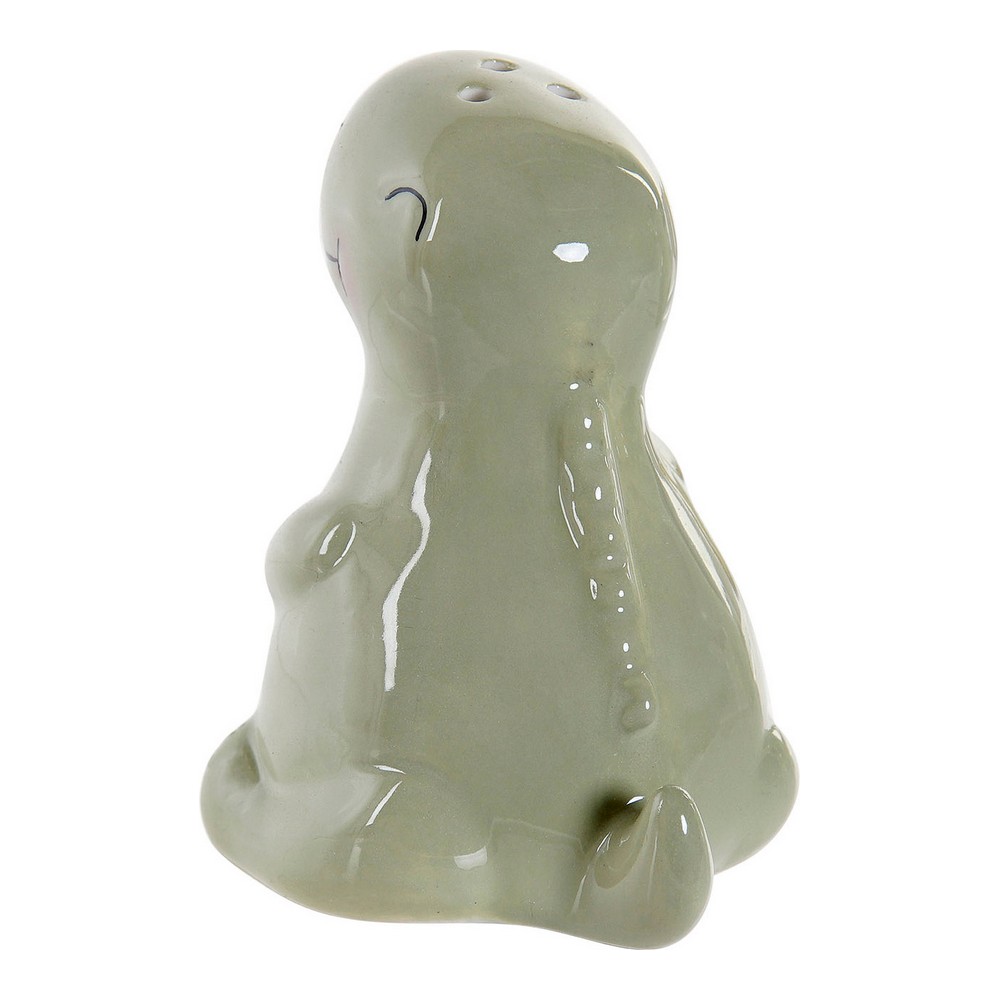 Saltkar med lock DKD Home Decor LC-173478 Dinosaurie Vit Grön Dolomite 6,6 x 7 x 7,7 cm (2 pcs) - 2
